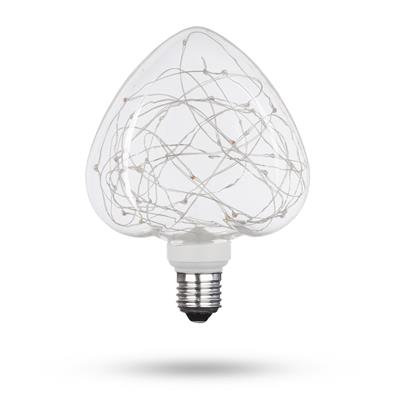 XQlite LSO-04041 Ampoule étoilée forme coeur LED E27 1,5W Couleur